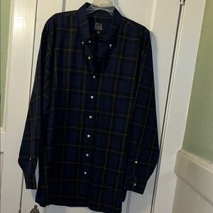 Jos. A. Bank Men's Navy Plaid Button Down Shirt